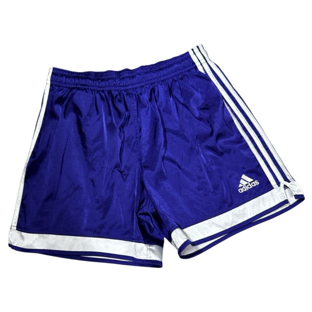 Vintage Adidas Purple Shiny Silky Dazzle 8” Basketball Shorts Y2K Men’s Large